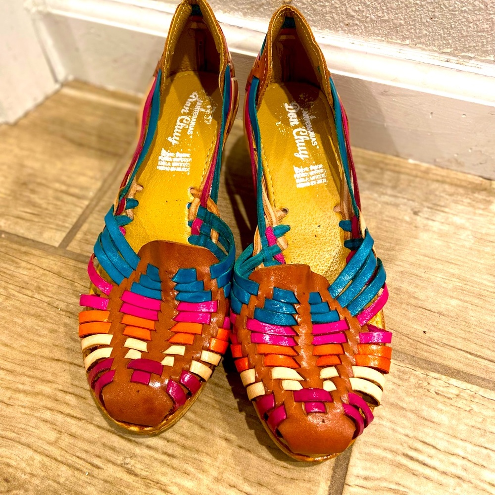 Beautiful Huaraches style wedges, wore once, practically brand new
